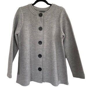 NWT Vintage Monterey‎ Bay Gray Wool Button Front Cardigan Jacket Size Small